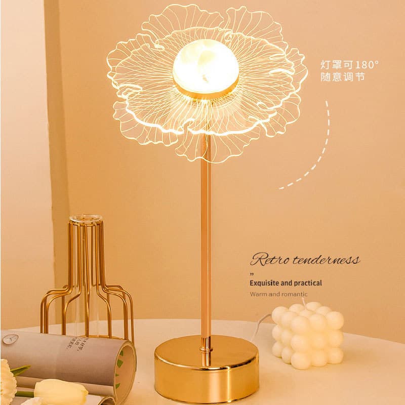 Nordic Viral Flower Butterfly Clover Decorative Table Lamp Bedroom Bedside Night Light Warm Creative Light Luxury Atmosphere Lamp