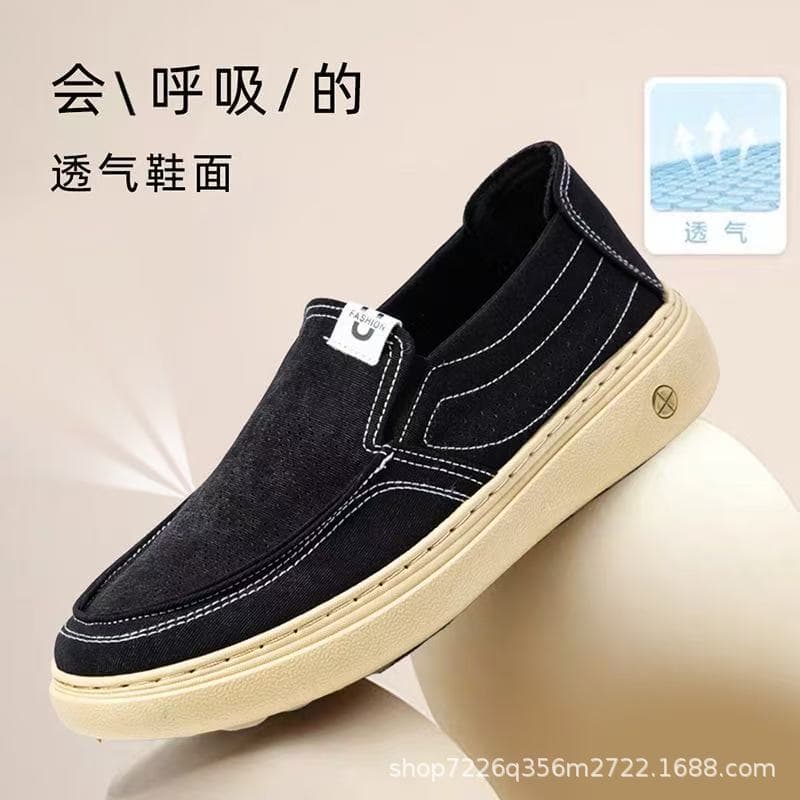 Men's Casual Shoes, Old Beijing Cloth Shoes, Spring New Arrival, Comfortable, Lightweight, Breathable Men's Shoes, Soft Sole, Slip-On Shoes