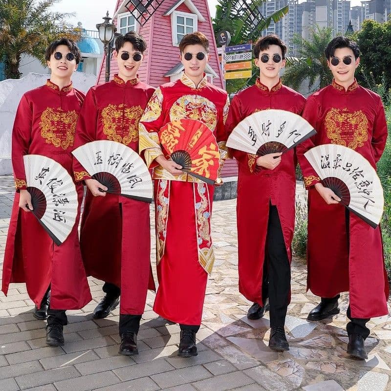 Groomsmen Chinese-style Brother Group Outfit Winter Wedding Gown Chinese-style Wedding Groom Tang Suit Xiuhe Suit