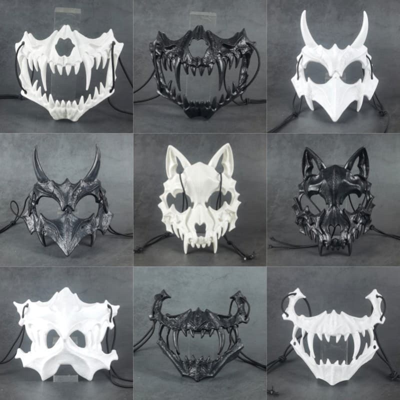 Halloween Japanese author Kurabito's 2D costume featuring Dragon God, Fierce Tiger, Yasha, Tengu, White Bone Skeleton, and Skull Mask