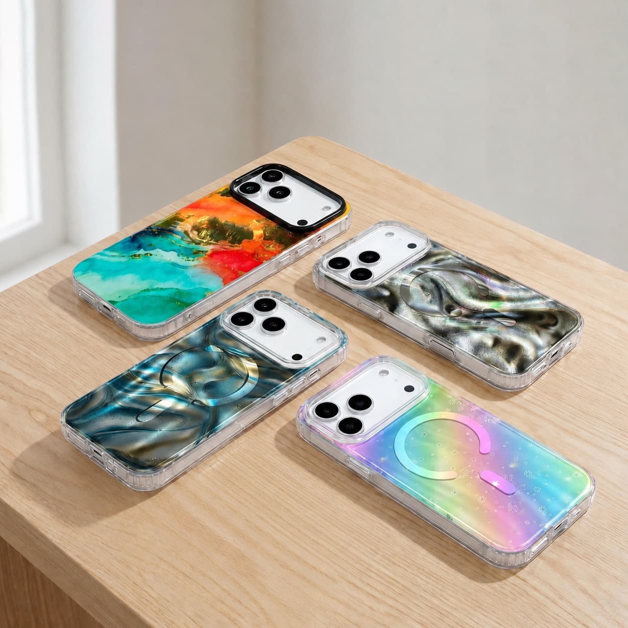Compatible with iPhone 17 Pro Max Phone Case Apple 16 Gilded Star River Holographic Magnetic 15 PRO Protective Cover
