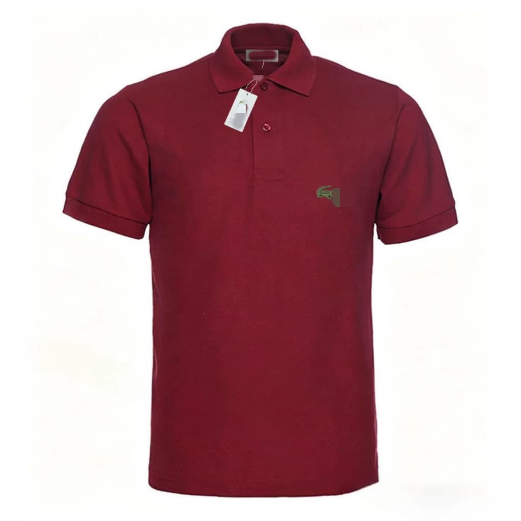 Combed Cotton Cross-Border Men's Polo Best-Selling Crocodile Embroidery Turn-Down Collar Polo Shirt Casual Solid Color Breathable Cotton Business Small Fish