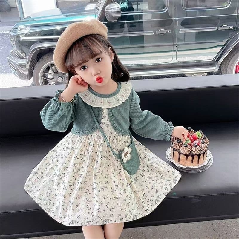 Baby Spring and Autumn Dress Girls Autumn New Princess Dress One-Year-Old Baby Outer Dress Floral Korean Style Western Style