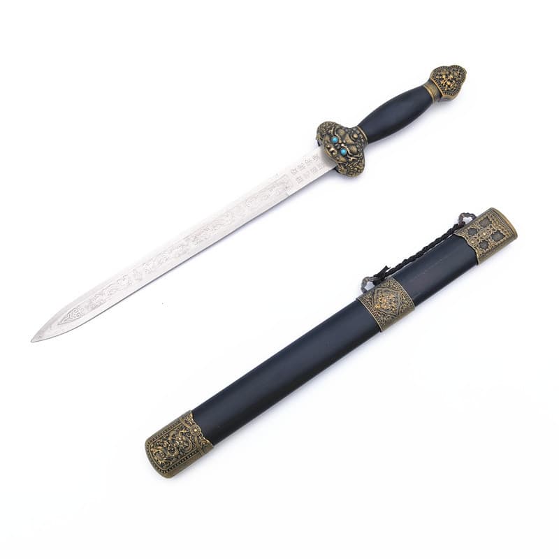 Metal Ancient Han Sword Stainless Steel Short Sword Yue King Sword Imitation Yongle Sword Unsharpened Small Sword Home Decoration Wholesale