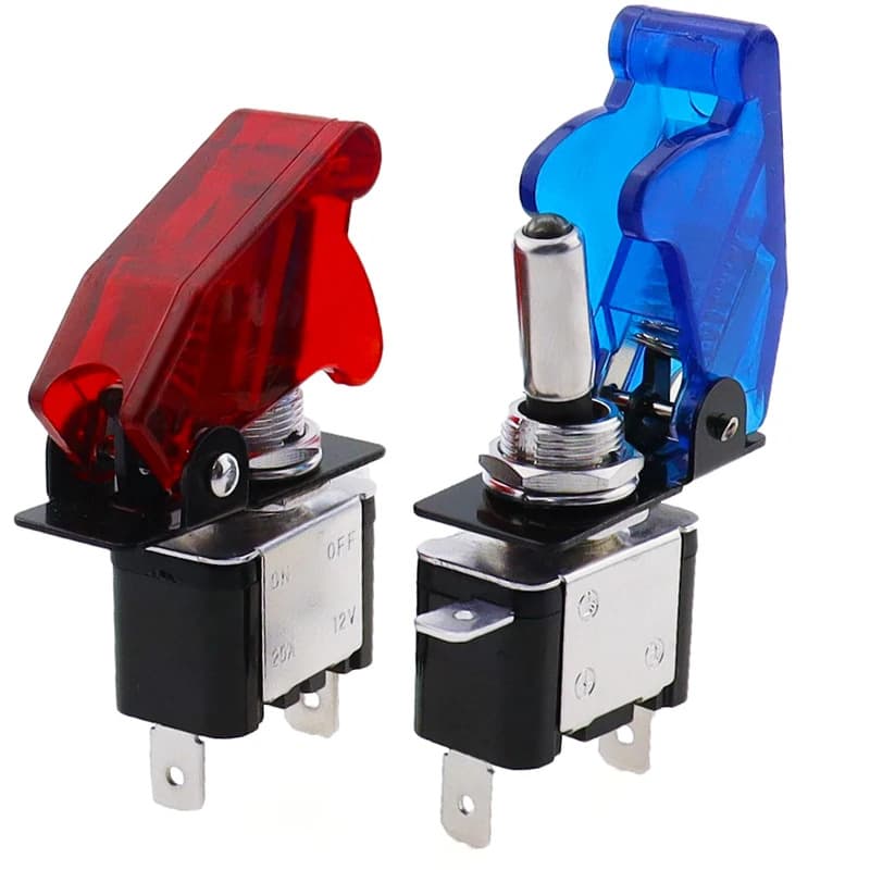 ASW-07D LED Car Switch Modified 12V 20A Toggle Rocker Switch with Waterproof Cover 6 Colors