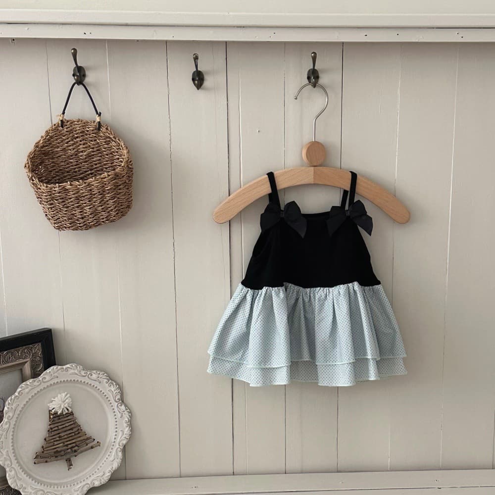 INS Style Summer Infant Butterfly Bow Strap Patchwork Polka Dot Double Layer Doll Dress Baby Girl Princess Top