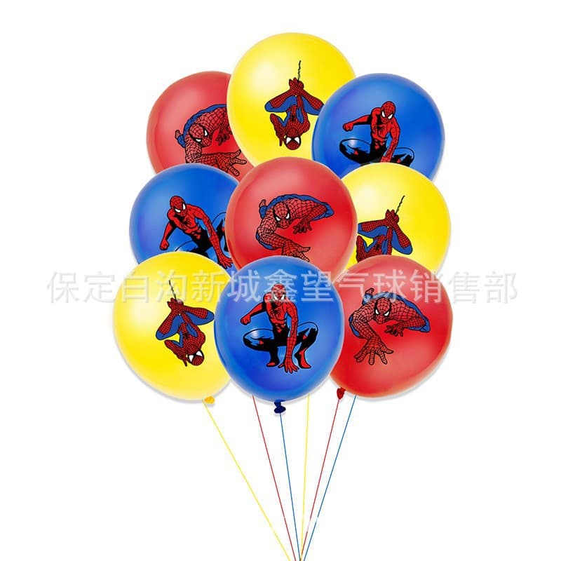 Spider-Man Theme Baby Boy Birthday Party Decorations Scene Setup 12-Inch Latex Balloon Set