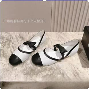Chanel-style hollow bow dance shoes 2026 new versatile round toe flats women ballet Mary Jane flats