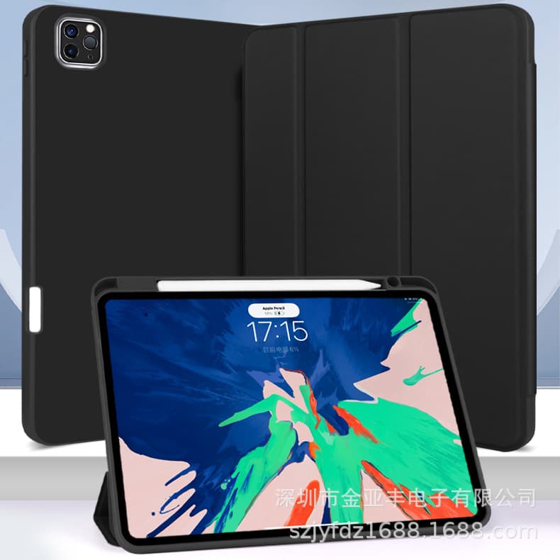 Compatible iPad Case Pro11 Right Pencil Slot Protective Cover Air5/6th Gen Tablet Leather Case 10.2 Inch Soft Shell