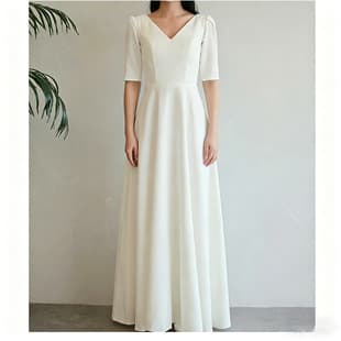 Cross-border Satin Simple Light Wedding Dress 2026 Floor-Length Bride Wedding Dress Forest Travel Super Fairy Banquet Evening Dress