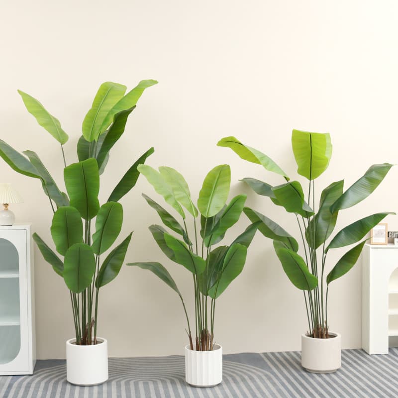 Large Nordic Artificial Plant for Living Room, Faux Green Tree Traveler's Palm Potted Decorative Fake Greenery