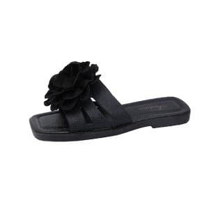 Women's Flat Square-Toe Slippers, Cross-Border European and American Style, New Casual Lightweight Beach Sandals for Outdoor Wear, Wish