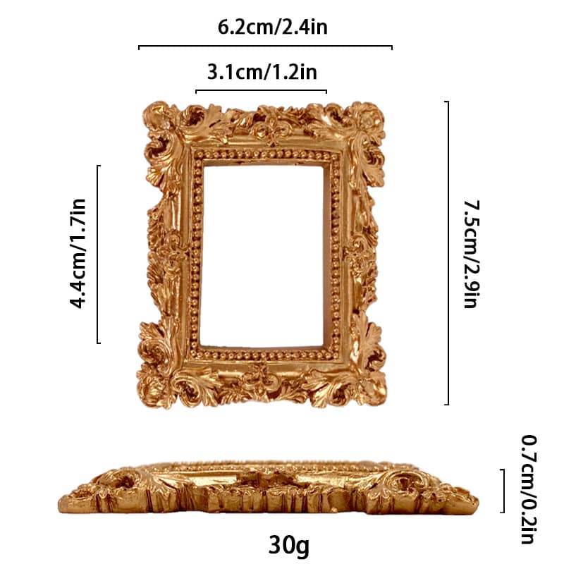 European-style DIY Phone Case Mini Photo Frame Badge Display Frame Dollhouse Scene Miniature Model Accessories
