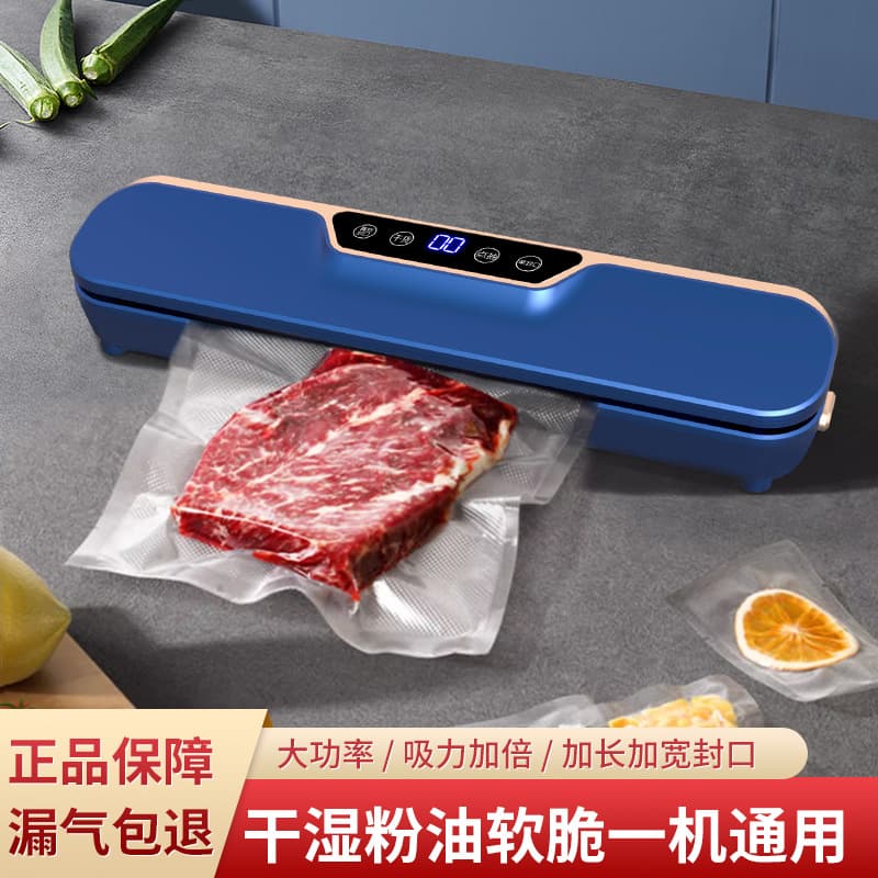 Household Vacuum Sealer for Dry, Wet, Powder, and Oil Foods, Automatic Vacuum Sealing and Packaging Machine