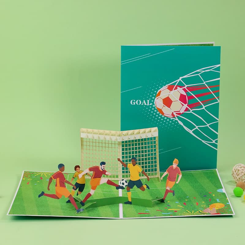 Football three-dimensional greeting card paper sculpture birthday blessing creative gift message thank you small card cross-border Amazon