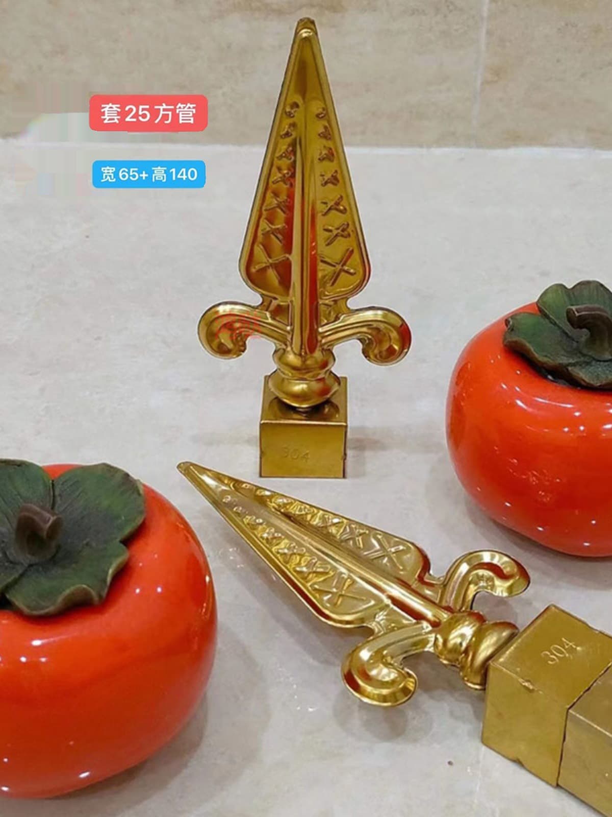 304 Stainless Steel Gun Head Villa Gate Fence Guardrail Decorative Accessories Knight Gun Blade Tip European 25 Square Head