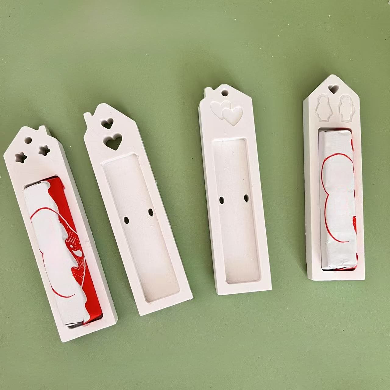 4-Cavity Chocolate Gift Storage Silicone Plaster Mold Candle Resin Aroma Casting Mold Handmade DIY