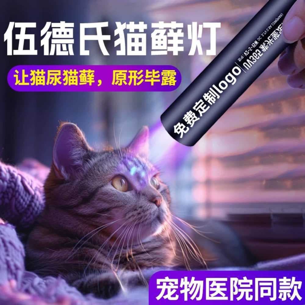 UV 365nm Purple Light Fluorescent Agent Ringworm Detection UV Flashlight Type-C Rechargeable Multi-Function Blue Light