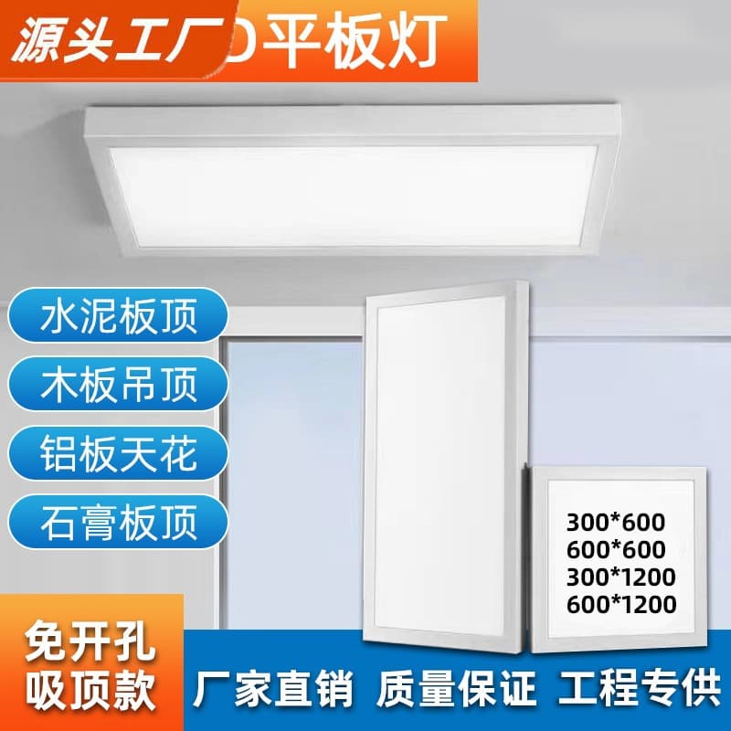 Exposed integrated ceiling LED panel light 600x600 ceiling light 300x1200 gypsum board cement roof panel light