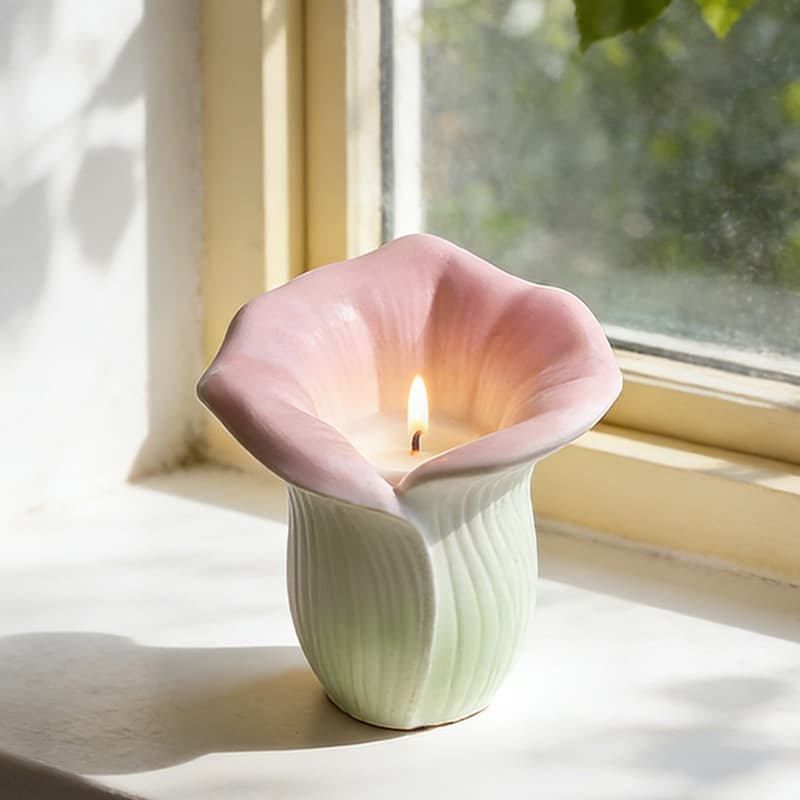 Tulip flower candle holder candle cup silicone mold diy flower candle base plaster flower silicone grinding tool