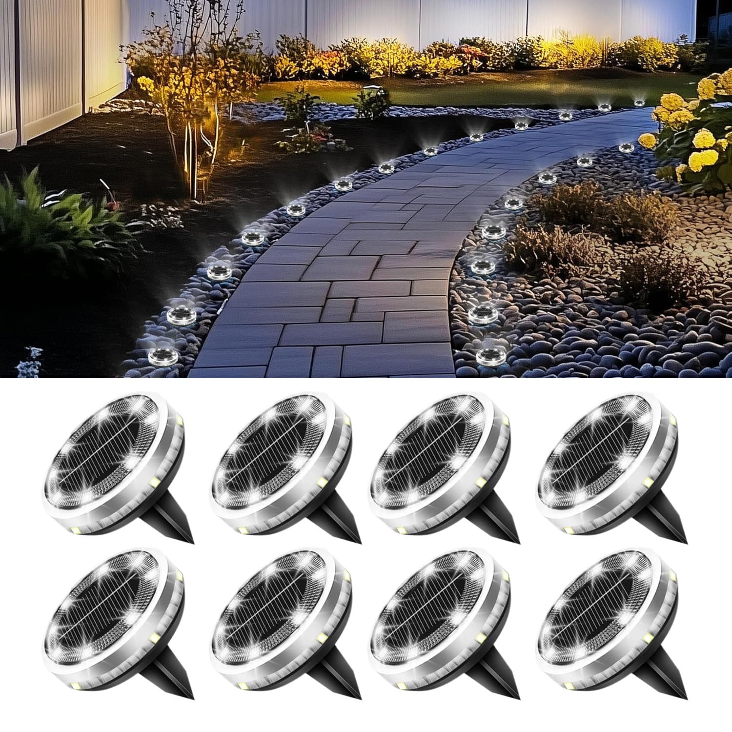 Amazon 2025 New Outdoor Solar In-Ground Light Lawn Garden Stainless Steel Lawn Light Plug-in Light Wall Light