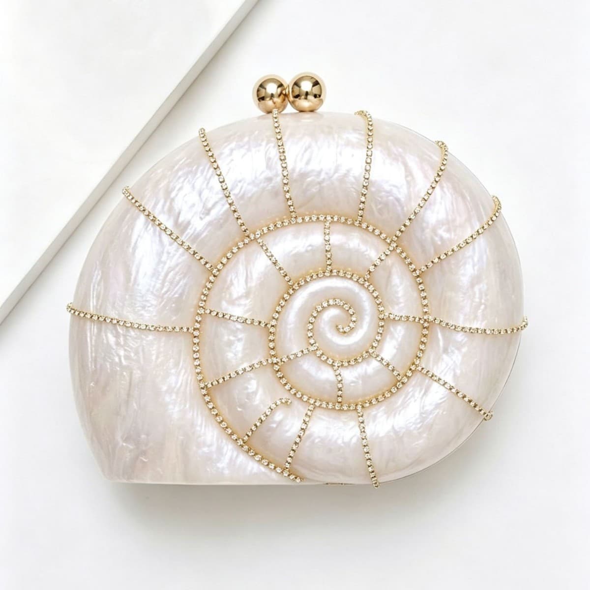 Luxury Style Iridescent Conch Creative Marble Pattern Acrylic Bag Niche Design Box Bag Handheld Crossbody Bag