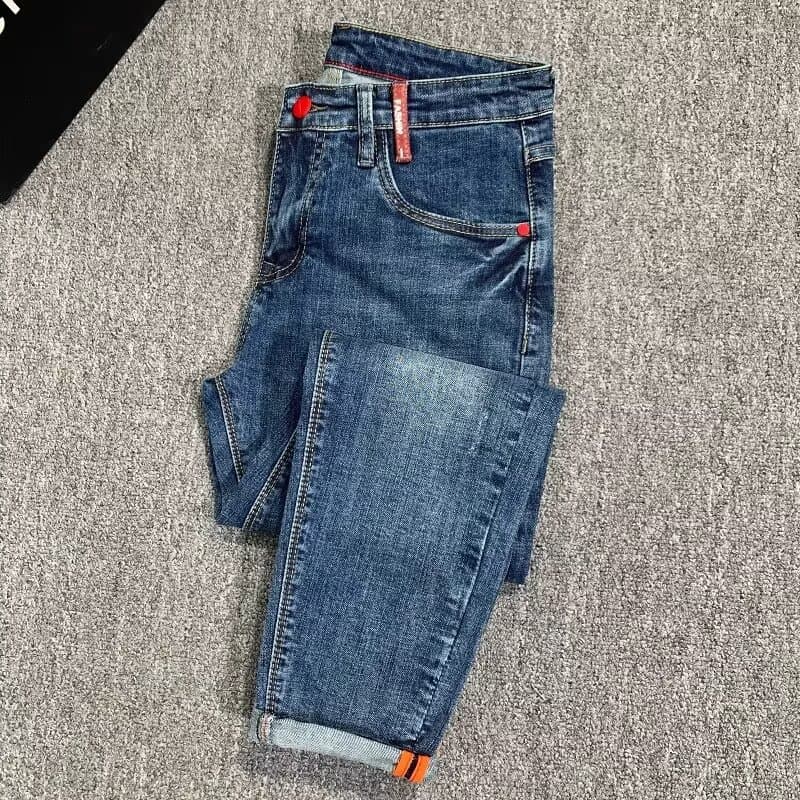 2025 Best-Selling Stretch Jeans for Men, Simple and Breathable, Korean Slim Fit Tapered Pants