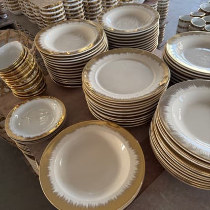Ceramics plates, plates, ceramic bowls, defect treatment products, Golden foreign trade hot-selling electroplated mixed ceramics