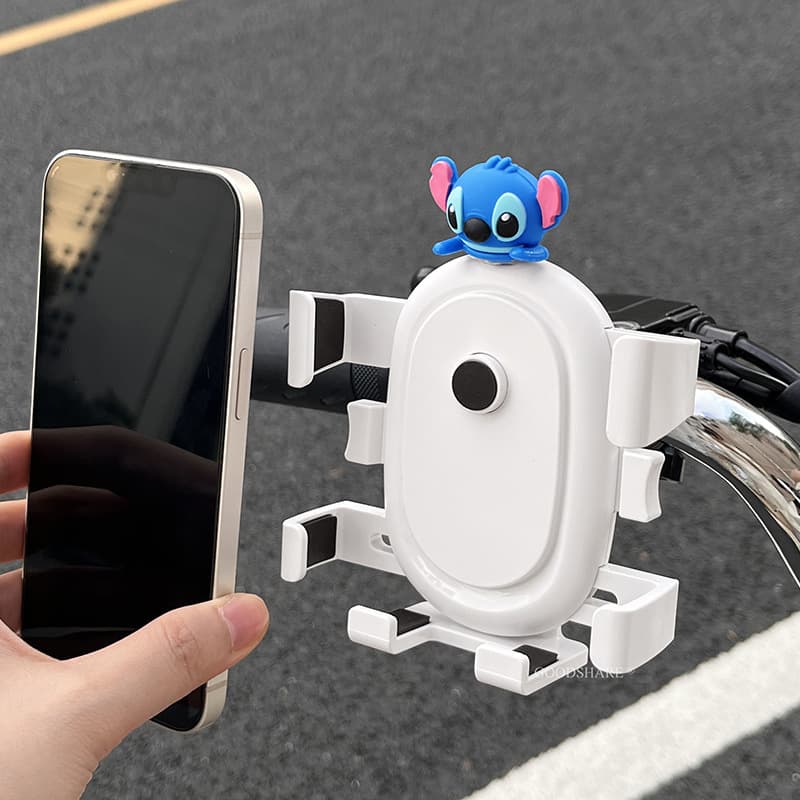 Universal Cute Cartoon Electric Bike Motorcycle Phone Holder Anti-Shock Anti-Vibration Navigation Mount