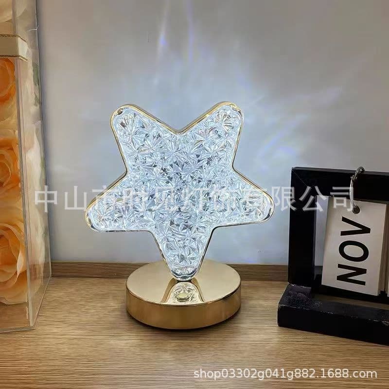 Factory direct sales of creative star and moon touch-sensitive three-color rechargeable ambient light for bedroom birthday gifts and decorative night lights.
