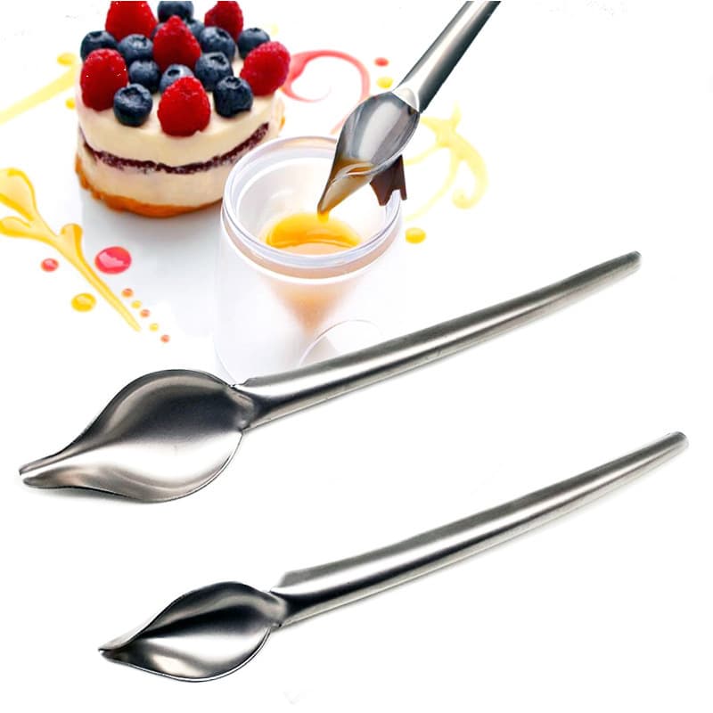 DIY Stainless Steel Chocolate Spoon, Piping Decoration Strainer Spoon, Pencil Writing Tool, Western Pastry Cake Baking Tool