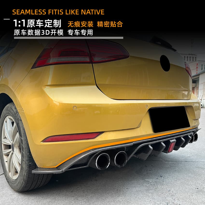 Rear bumper lip diffuser spoiler for Volkswagen Golf mk7.5 TCR GTI 2017-2019 models