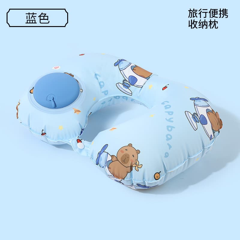 Inflatable Travel Neck Pillow, Portable Press-to-Inflate U-Shaped Pillow, Travel Essentials Neck Pillow, Foldable Airplane Pillow