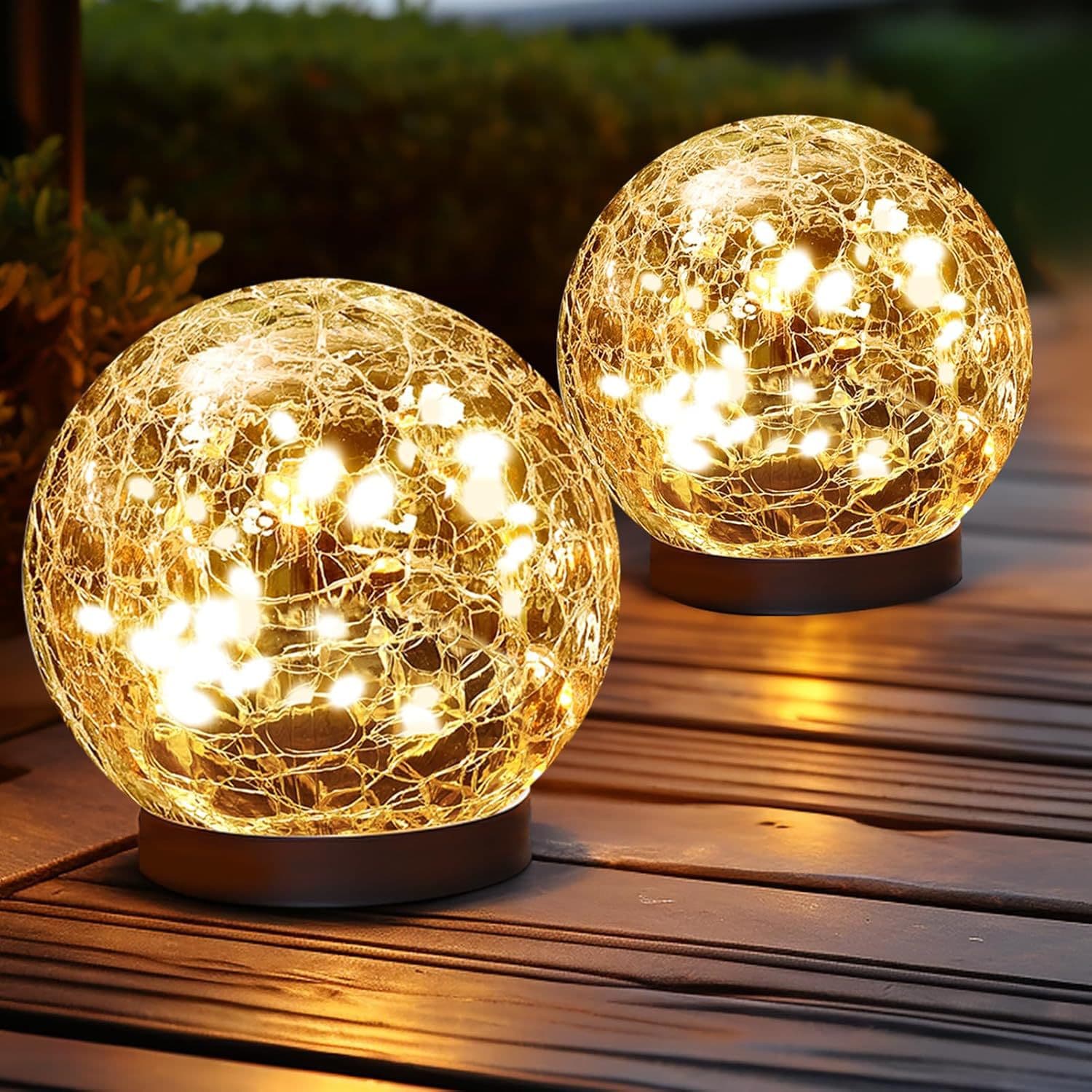 Cross-border Solar Cracked Globe Lights, Independent Day Outdoor Waterproof Stake Lights for Garden Court Villa Landscape
