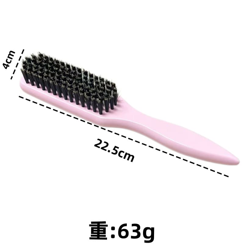 Cross-border Boar Bristle Hair Brush Three-Row Styling Beard Brush Barber Hair Debris Brush Boar Bristle Pomade Brush