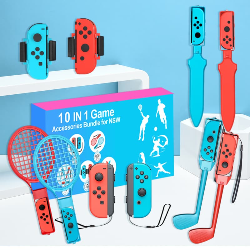 Switch Sports 10-in-1 somatosensory sports set for Joy-Con handle, golf/tennis racket, etc.