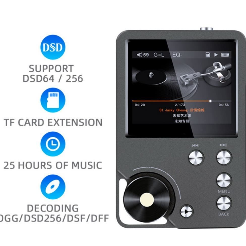 Master-level HiFi Lossless DSD256 Music Player High-Fidelity Sports Professional MP3 Car Portable