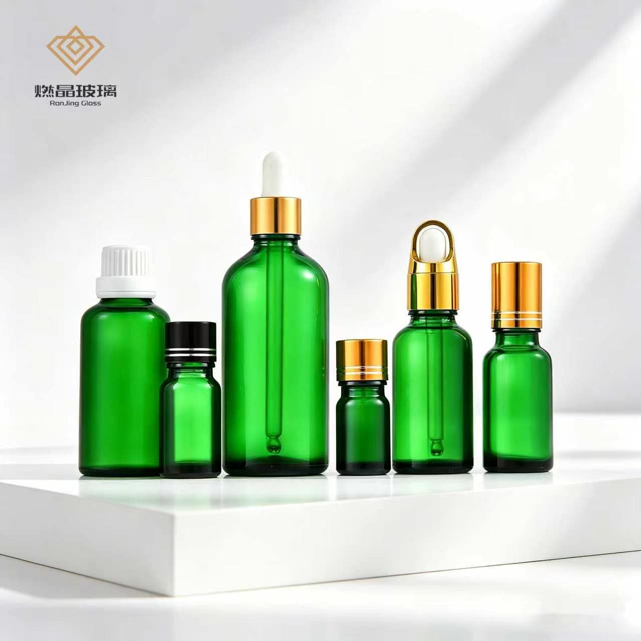 Dropper essential oil bottle light-proof bottle plastic head glass bottle perfume essence refill glass bottle 10ml thick bottom essential oil bottle