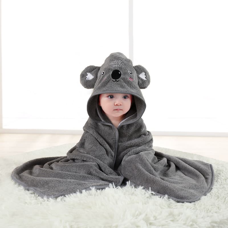 Children's Thick Hooded Bathrobe Cape, Coral Fleece, Absorbent, Winter, Wholesale