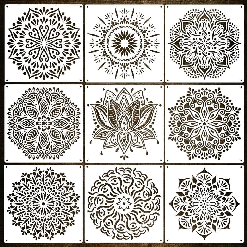 Cross-border new original template Amazon Mandala theme DIY home decoration template washed hollow painting