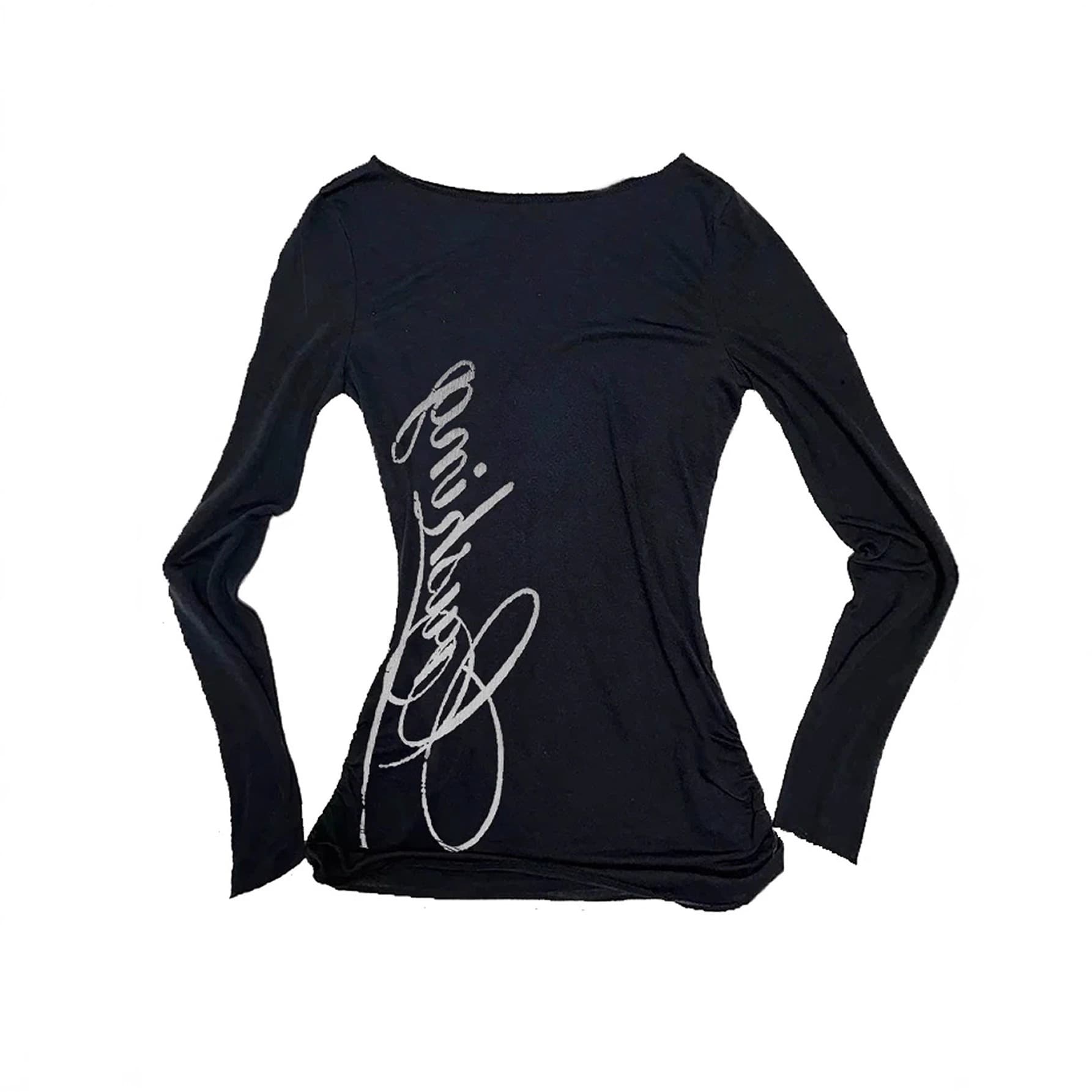 Y2K spring and summer women's fashion casual letter printed round neck long-sleeved T-shirt tops for women