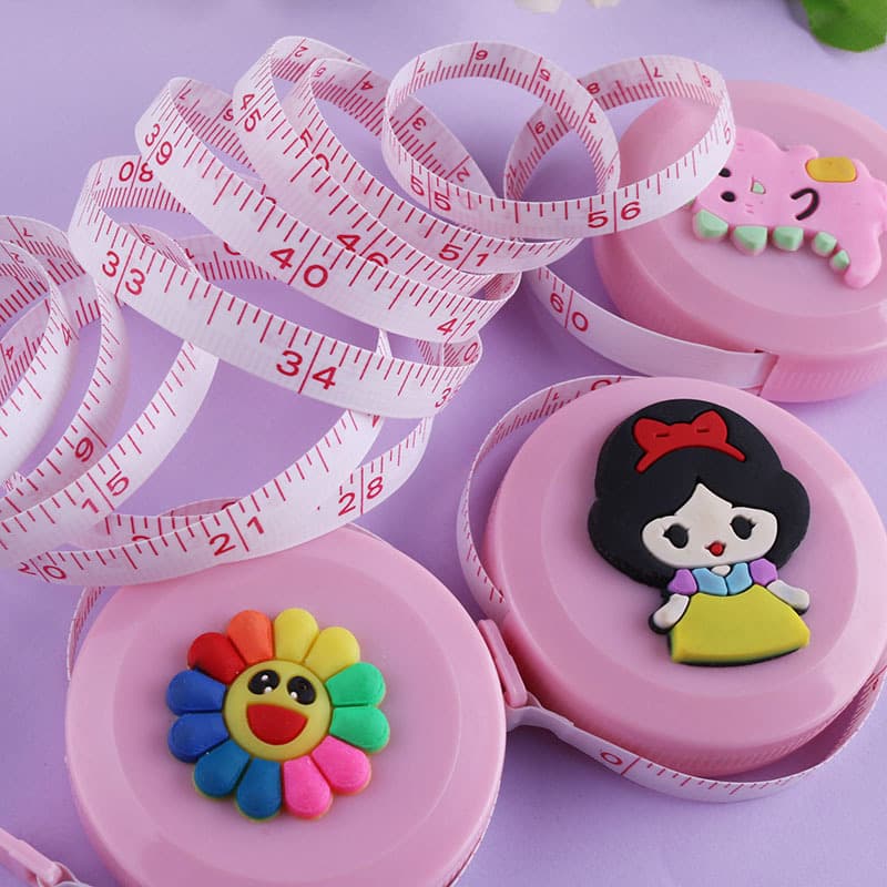 Creative Cute Mini Cartoon Tape Measure, Clothing and Body Measurement Soft Tape, 1.5m Student Ruler