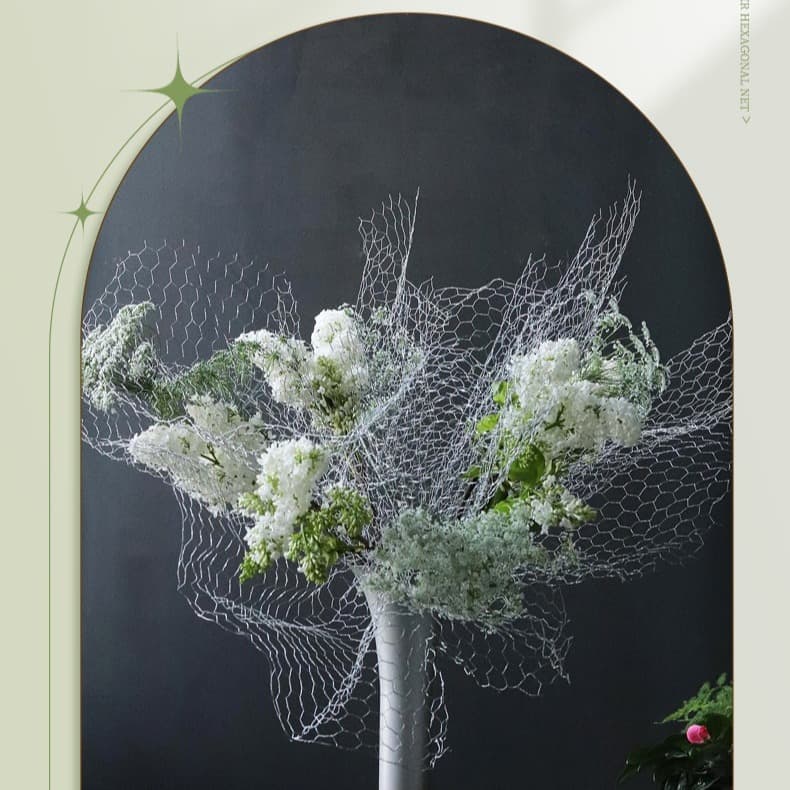 Floral Arrangement Net, Wedding Floral Chicken Wire Net, Hotel Soft Decoration Ceiling Floral Shape Galvanized Iron Wire Net, Wedding Waterfall