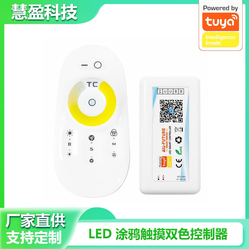 Tuya Smart APP LED Controller Huiying Factory Direct Tuya Dual Color Temperature CCT Strip Controller