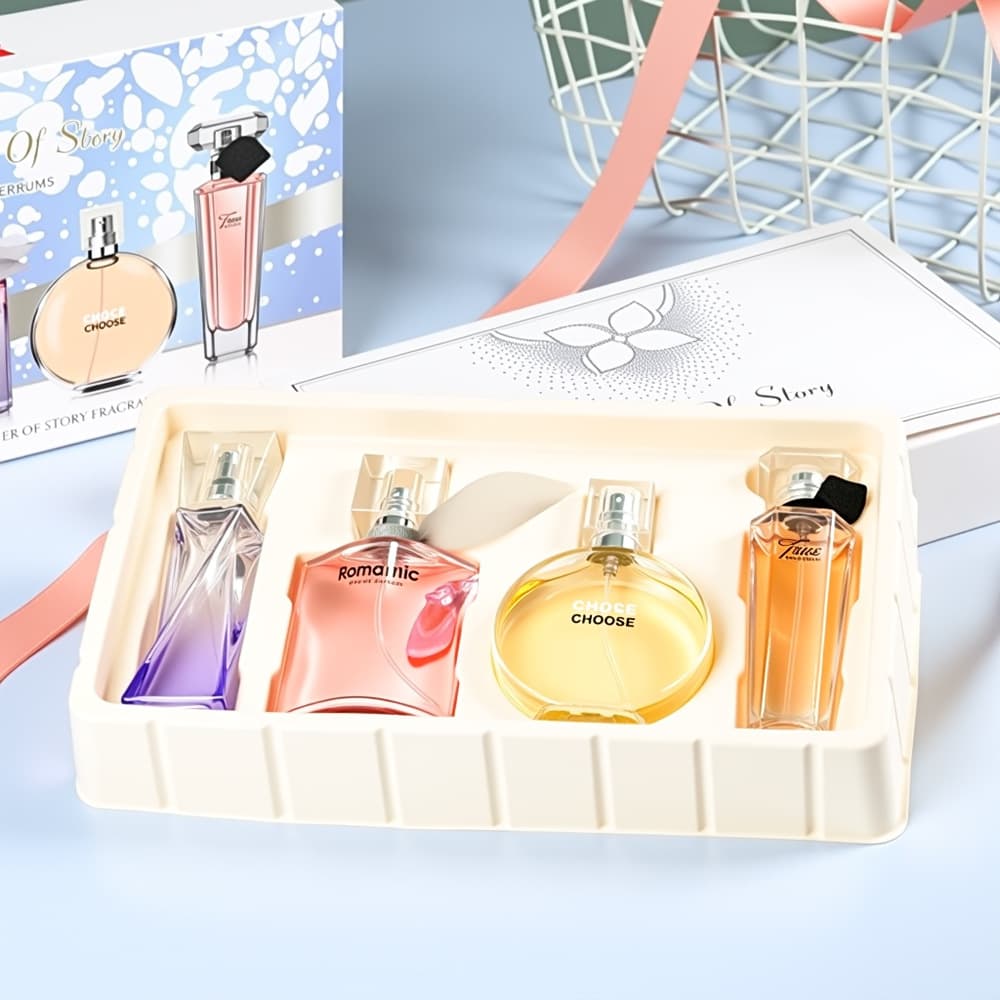 Cross-border Brand Women's Perfume Three-Piece Set Fresh Woody Floral Scent Men's Four-Piece Gift Box Long-Lasting Eau de Toilette