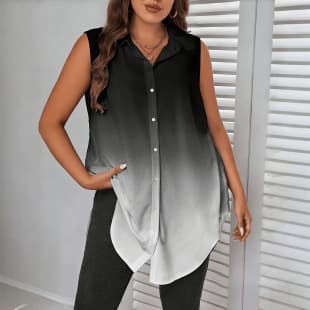 Cross-border European and American Loose Cardigan Sleeveless New Women's Blouse