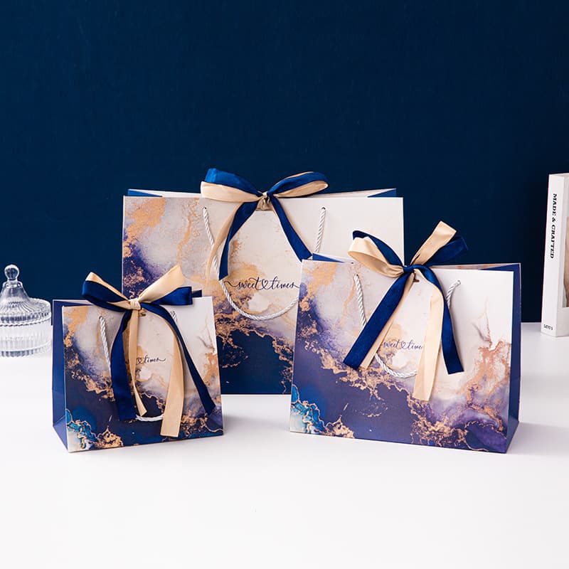 Premium Gift Bag Exquisite Bow Party Favor Bag Tote Bag Cross-Border Paper Bag Cosmetic Gift Wrapping Bag