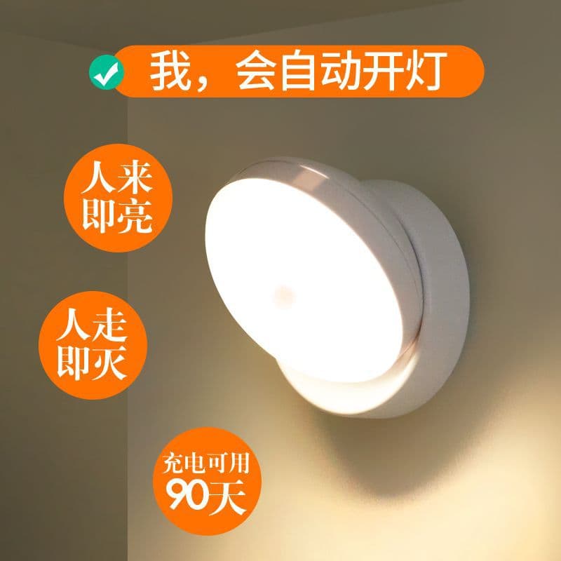 Intelligent Human Body Induction Cabinet Light with Charging Kitchen Cabinet Wine Cabinet Display Installation-Free Paste Wall Light Wholesale