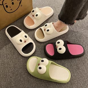 Cute Big Eyes 2024 New Sandals for Women Summer Indoor Home Anti-Slip Bath Slippers Women Outdoor Wholesale