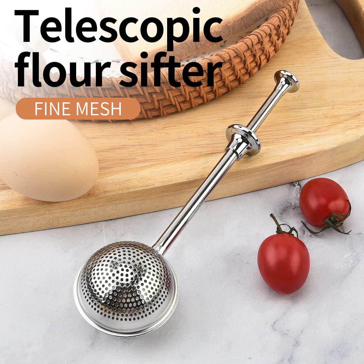 Free shipping spherical tea leakage ball telescopic half leakage full leakage tea filter sugar powder sieve colander stainless steel pipe shaped tea filter